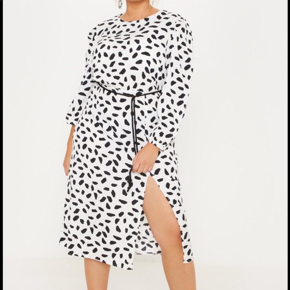 Black and white midi dress